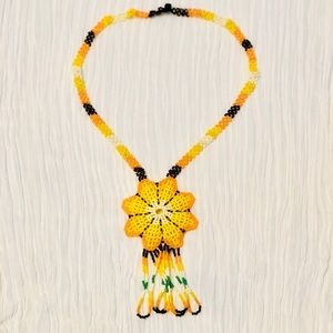 Huichol hand made necklace beautiful bright colors